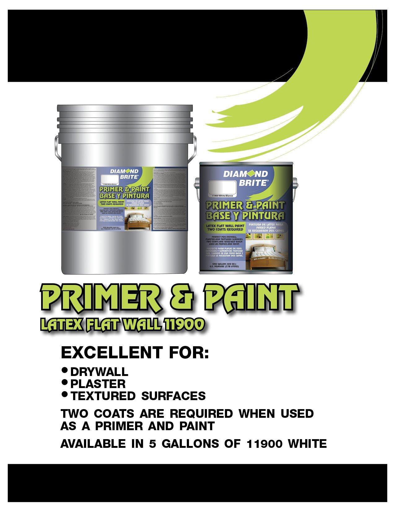Diamond Brite Paint 119005 Flat Paint and Primer in One, 5Gallon